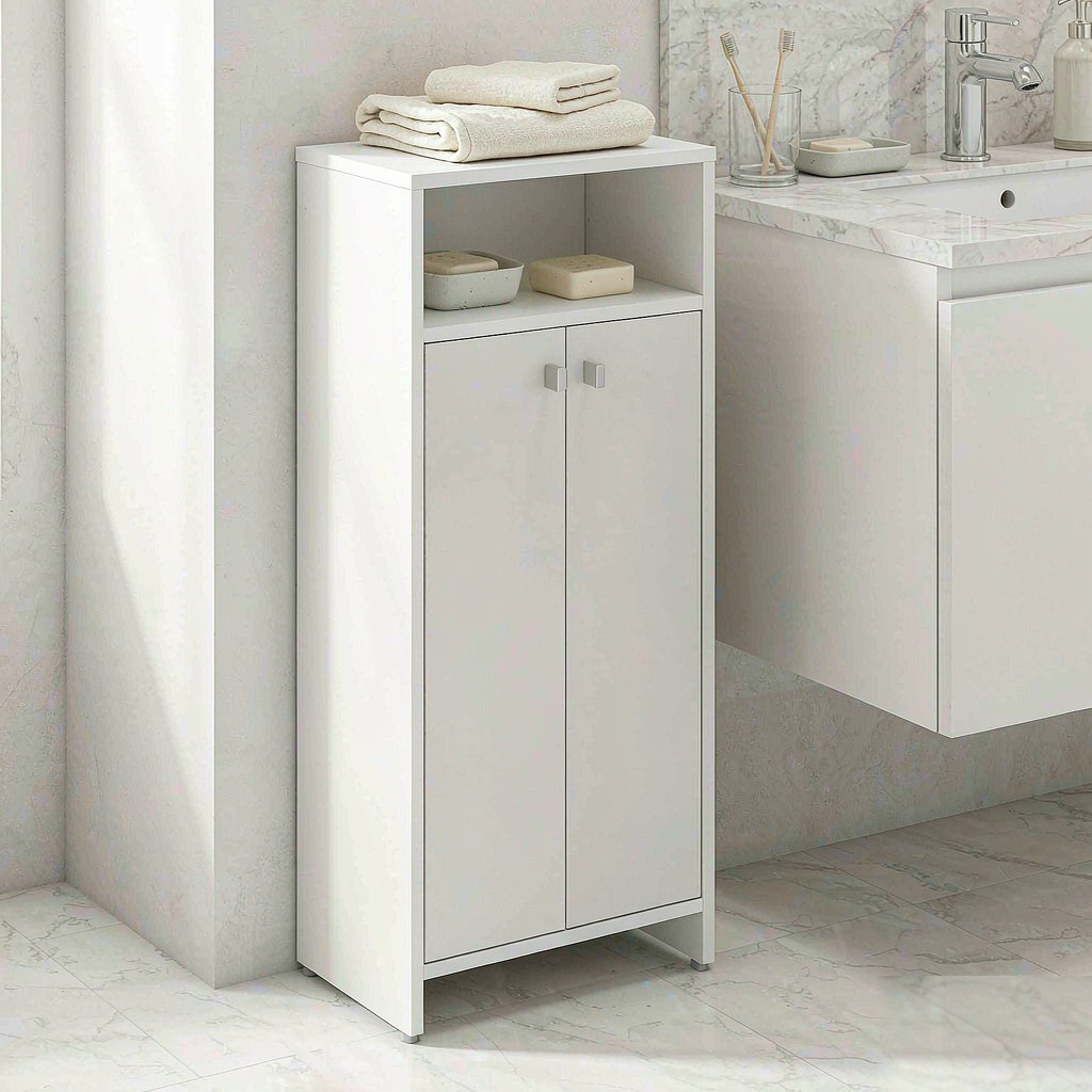 Slim bathroom floor cabinet
